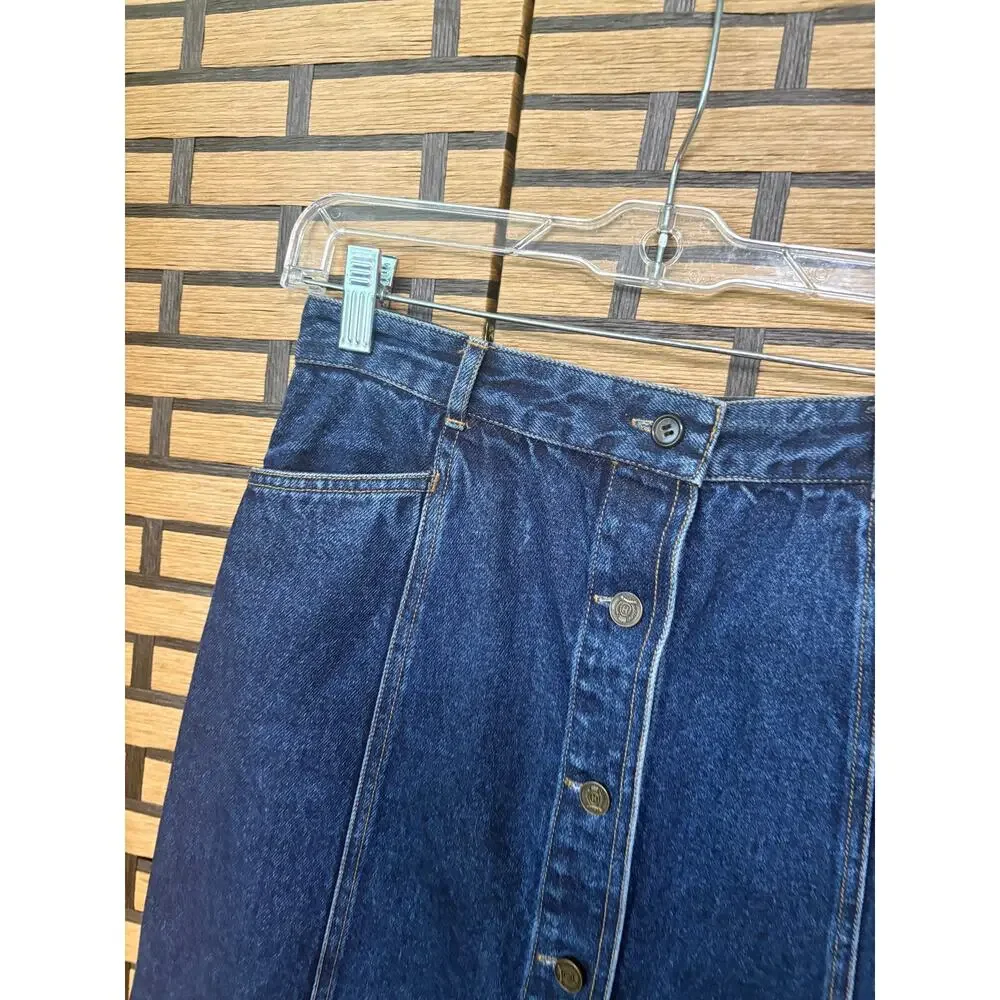 Tommy Hilfiger Denim Button Front Maxi‎ Skirt Size 6